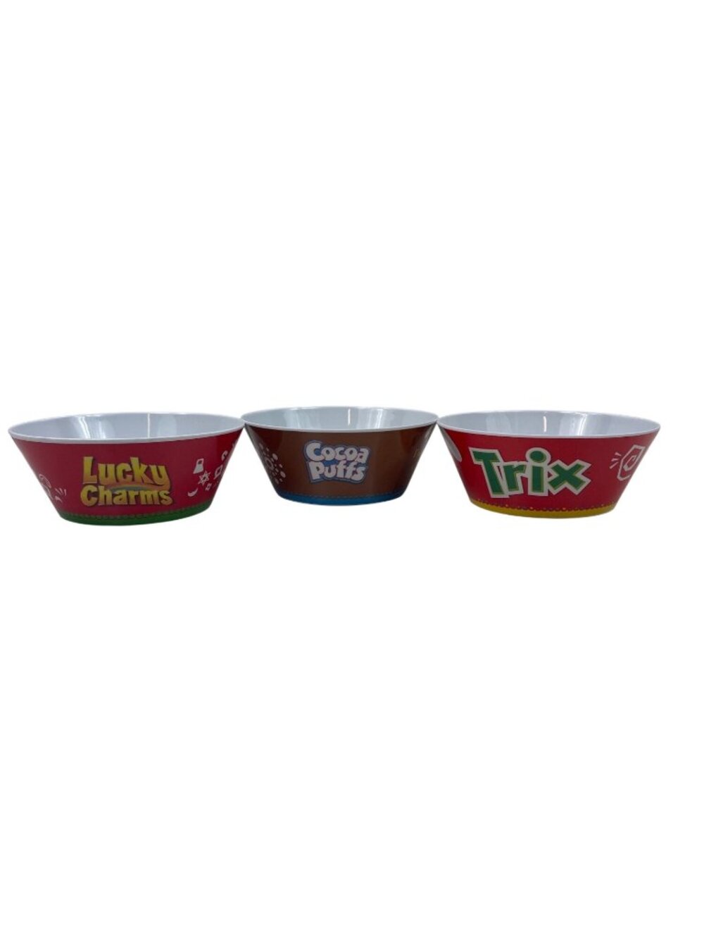 General Mills Melamine Cereal Bowls Lucky Charms Trix Set of 3